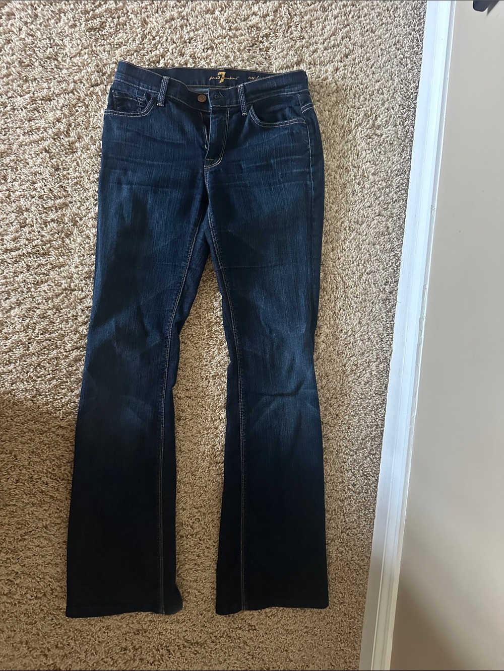 7 For All Mankind Dark Blue Flare Jeans